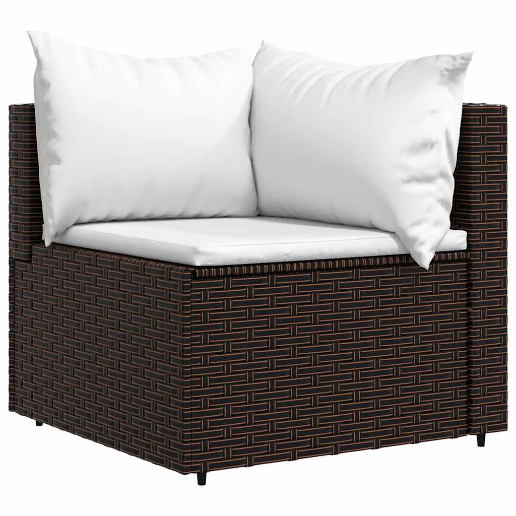 vidaXL Set mobilier de grădină cu perne, 4 piese, maro, poliratan vidaXL Set mobilier de grădină cu perne, 4 piese, maro, poliratan