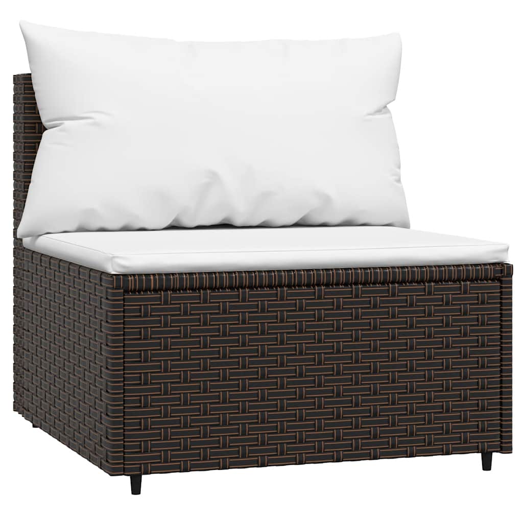 vidaXL Set mobilier de grădină cu perne, 4 piese, maro, poliratan vidaXL Set mobilier de grădină cu perne, 4 piese, maro, poliratan
