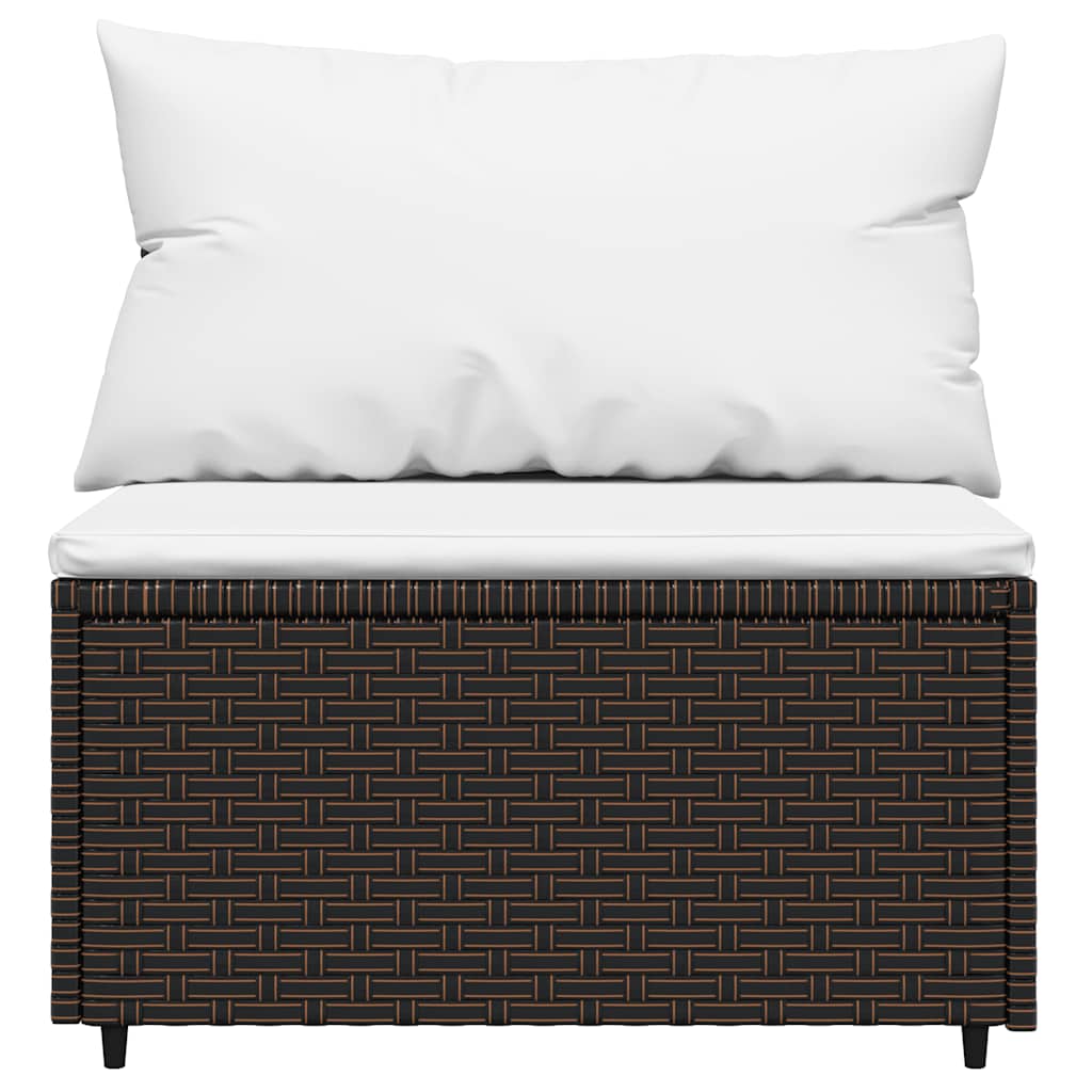 vidaXL Set mobilier de grădină cu perne, 4 piese, maro, poliratan vidaXL Set mobilier de grădină cu perne, 4 piese, maro, poliratan