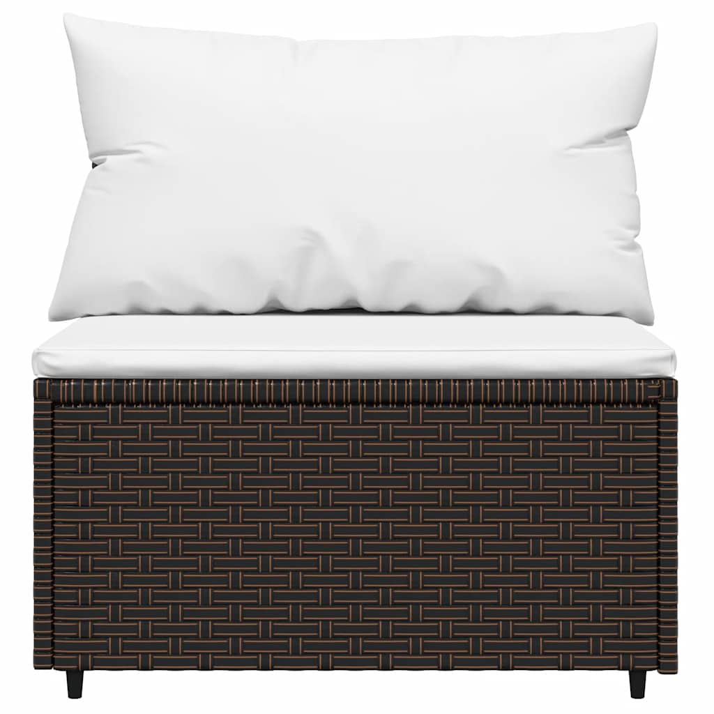 vidaXL Set mobilier de grădină cu perne, 3 piese, maro, poliratan vidaXL Set mobilier de grădină cu perne, 3 piese, maro, poliratan