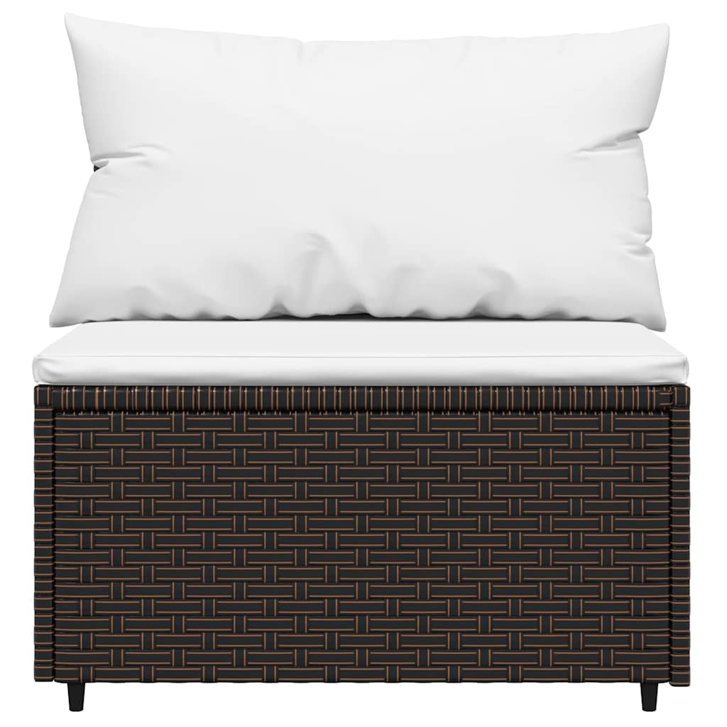 vidaXL Set mobilier de grădină cu perne, 4 piese, maro, poliratan vidaXL Set mobilier de grădină cu perne, 4 piese, maro, poliratan