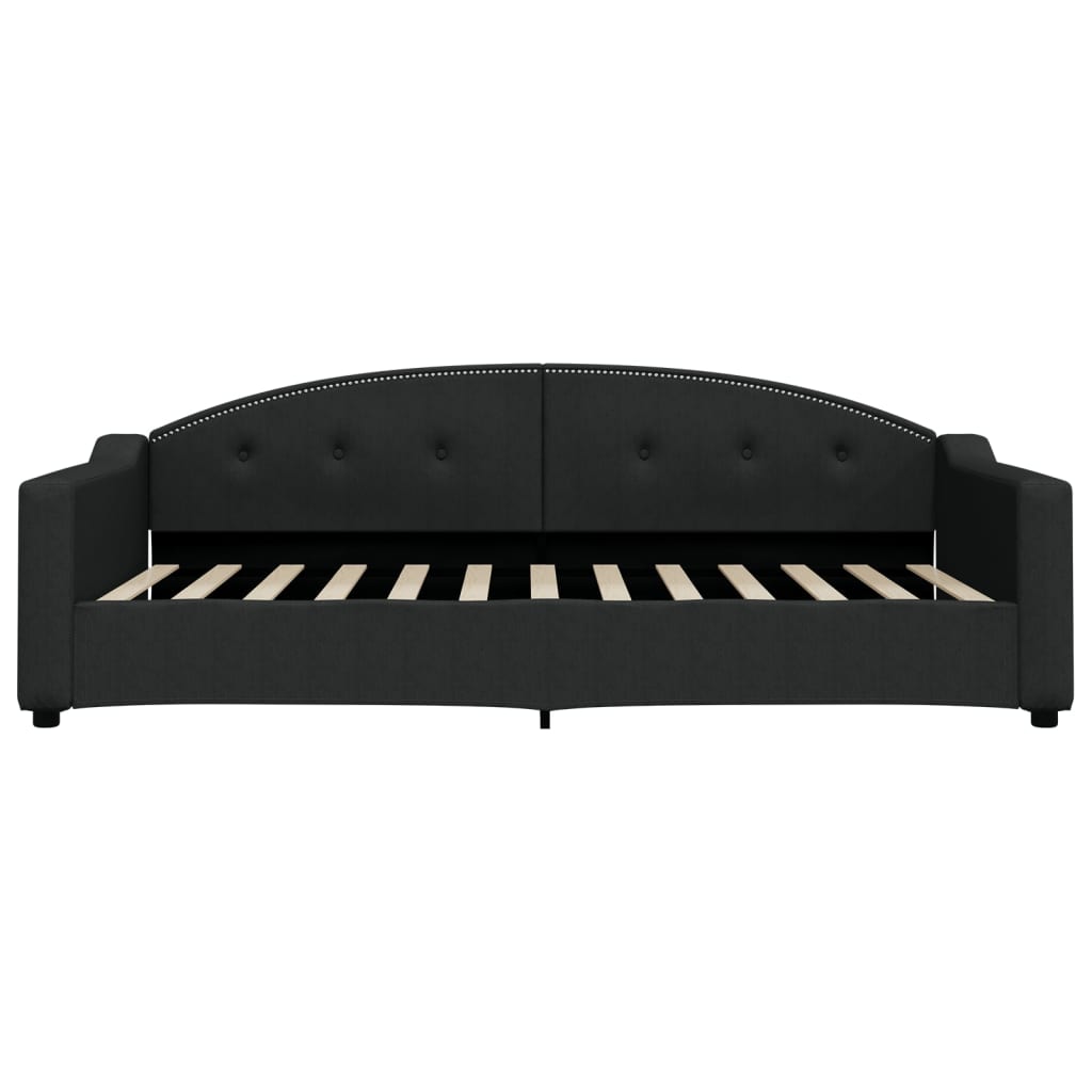 vidaXL Pat de zi cu saltea, negru, 100x200 cm, textil