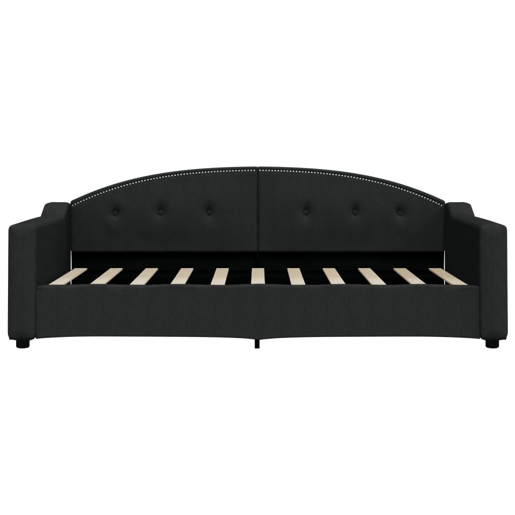 vidaXL Pat de zi cu saltea, negru, 90x190 cm, textil