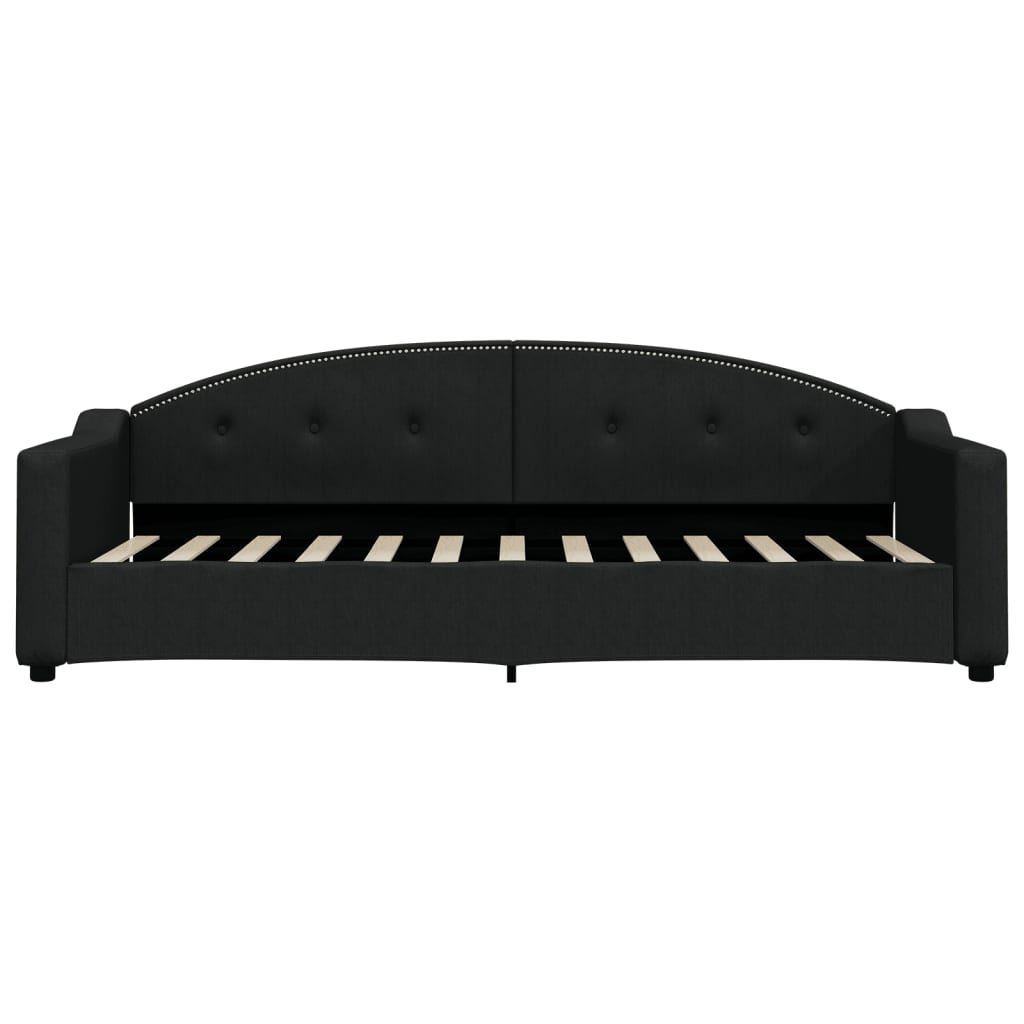 vidaXL Pat de zi cu extensie, negru, 80x200 cm, textil vidaXL Pat de zi cu extensie, negru, 80x200 cm, textil