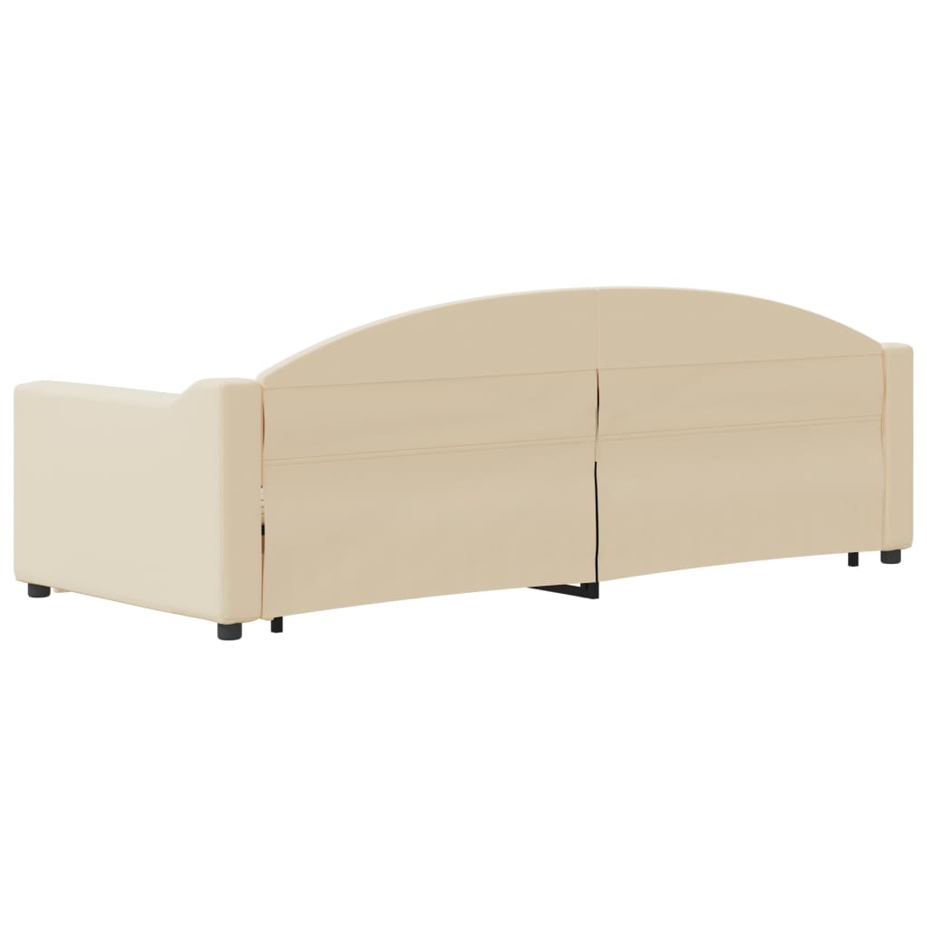 vidaXL Pat de zi cu extensie, crem, 80x200 cm, textil vidaXL Pat de zi cu extensie, crem, 80x200 cm, textil