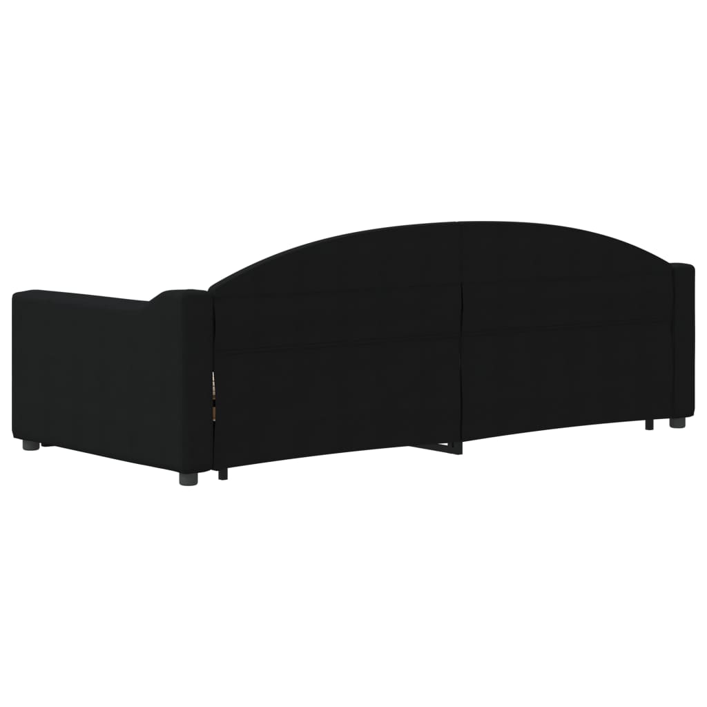 vidaXL Pat de zi cu extensie, negru, 90x200 cm, textil vidaXL Pat de zi cu extensie, negru, 90x200 cm, textil