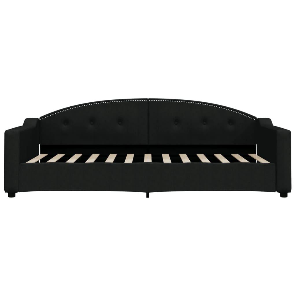 vidaXL Pat de zi cu extensie, negru, 90x200 cm, textil vidaXL Pat de zi cu extensie, negru, 90x200 cm, textil