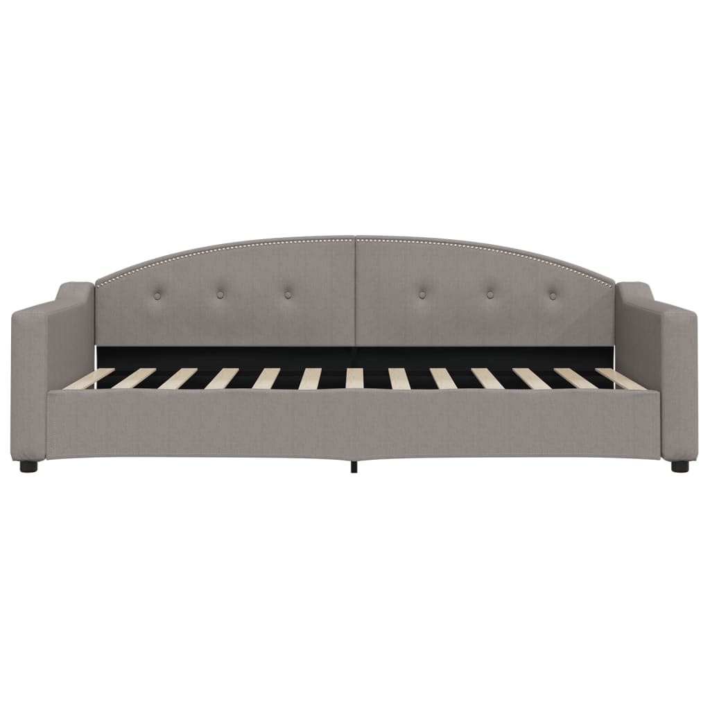 vidaXL Pat de zi cu extensie, gri taupe, 90x200 cm, textil