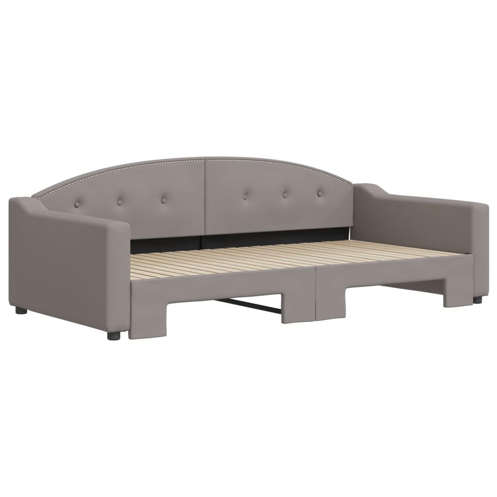 vidaXL Pat de zi cu extensie, gri taupe, 100x200 cm, textil vidaXL Pat de zi cu extensie, gri taupe, 100x200 cm, textil