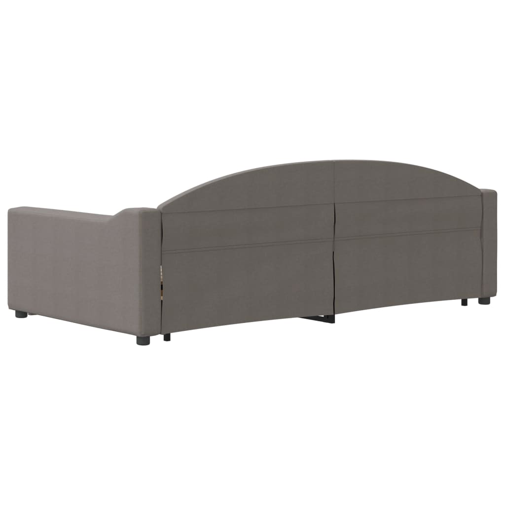 vidaXL Pat de zi cu extensie, gri taupe, 100x200 cm, textil vidaXL Pat de zi cu extensie, gri taupe, 100x200 cm, textil