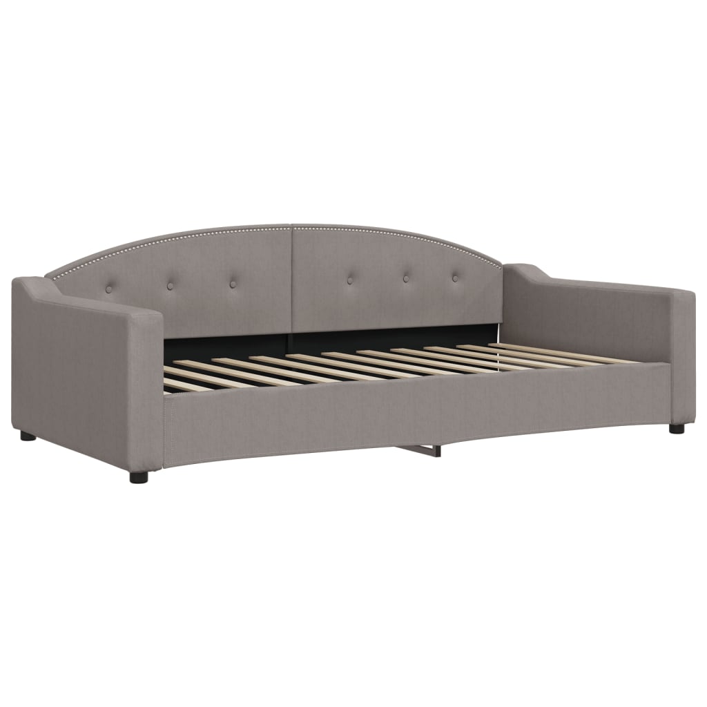 vidaXL Pat de zi cu extensie, gri taupe, 100x200 cm, textil vidaXL Pat de zi cu extensie, gri taupe, 100x200 cm, textil