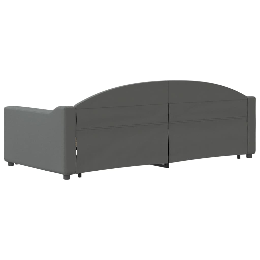 vidaXL Pat de zi cu extensie, gri închis, 90x190 cm, textil vidaXL Pat de zi cu extensie, gri închis, 90x190 cm, textil