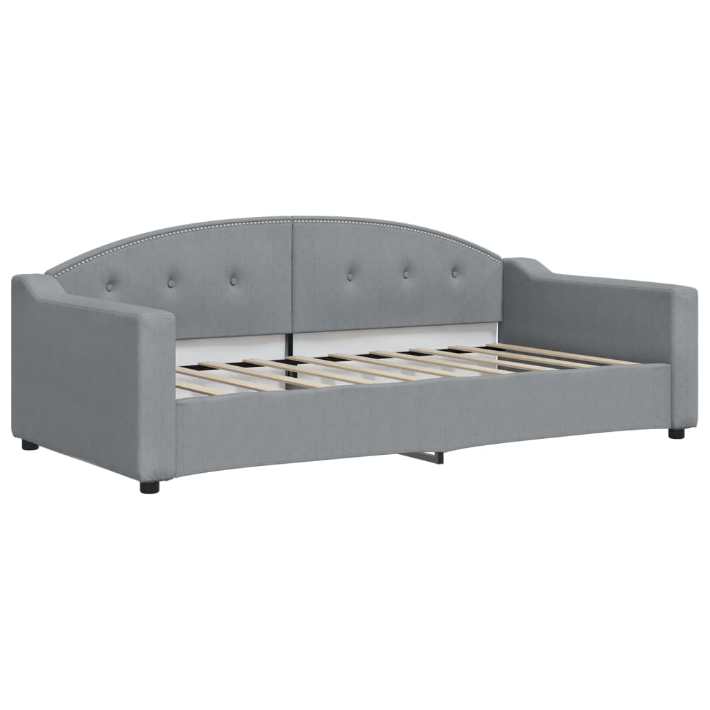 vidaXL Pat de zi cu extensie și saltele, gri deschis 90x190 cm textil