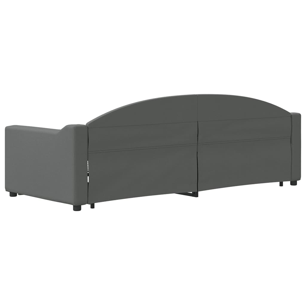 vidaXL Pat de zi cu extensie și sertare, gri închis, 80x200 cm textil