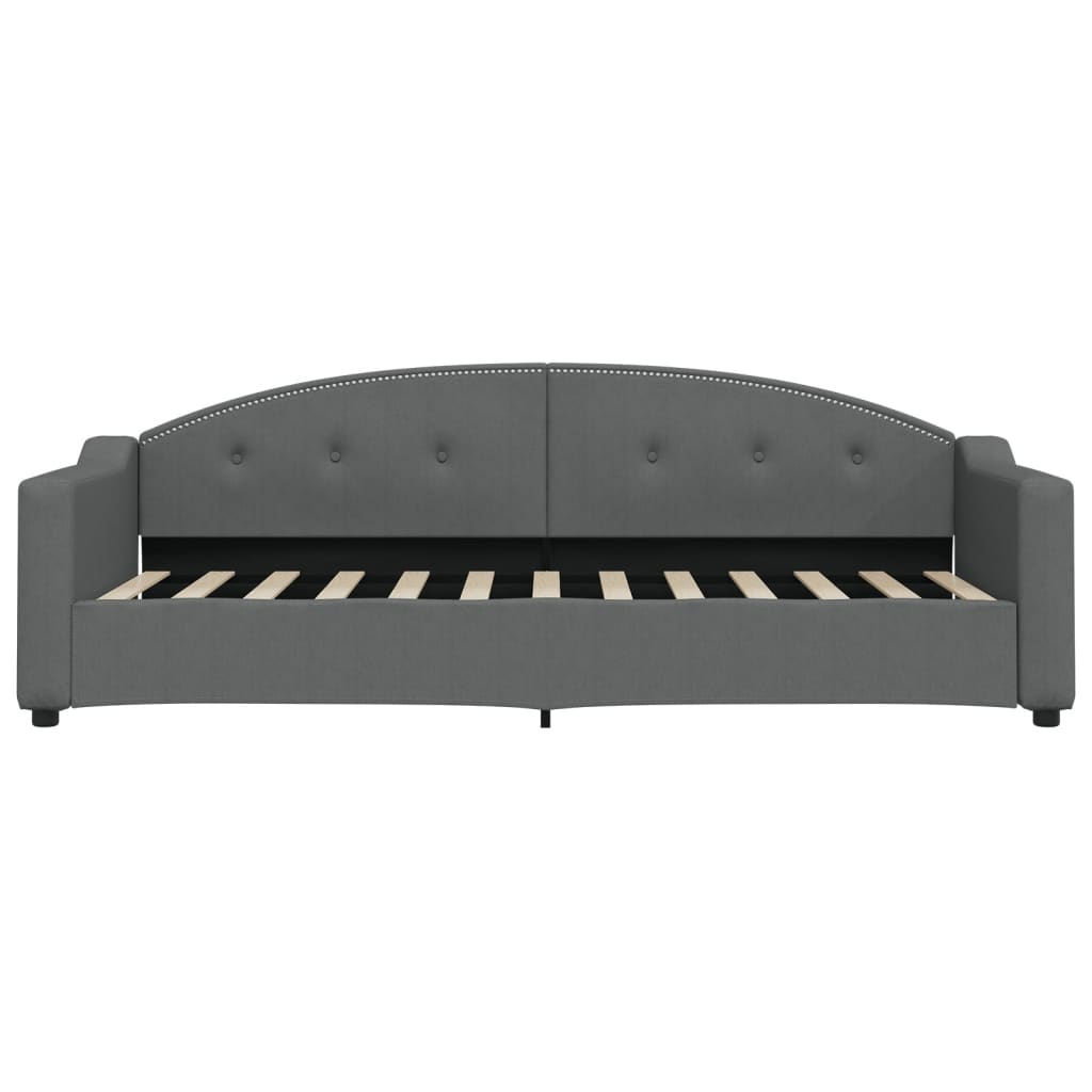 vidaXL Pat de zi cu extensie și sertare, gri închis, 80x200 cm textil
