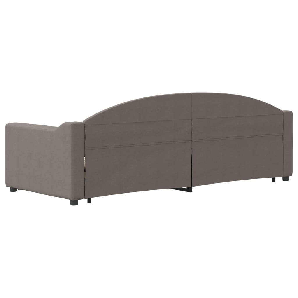 vidaXL Pat de zi cu extensie și sertare, gri taupe, 80x200 cm, textil