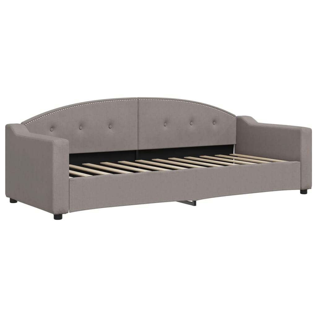 vidaXL Pat de zi cu extensie și sertare, gri taupe, 80x200 cm, textil