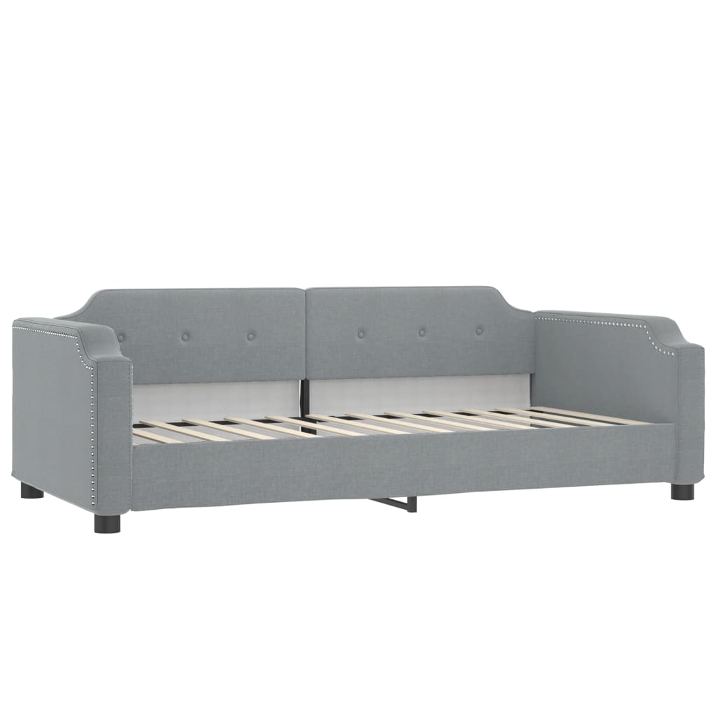 vidaXL Pat de zi cu extensie, gri deschis, 80x200 cm, textil vidaXL Pat de zi cu extensie, gri deschis, 80x200 cm, textil