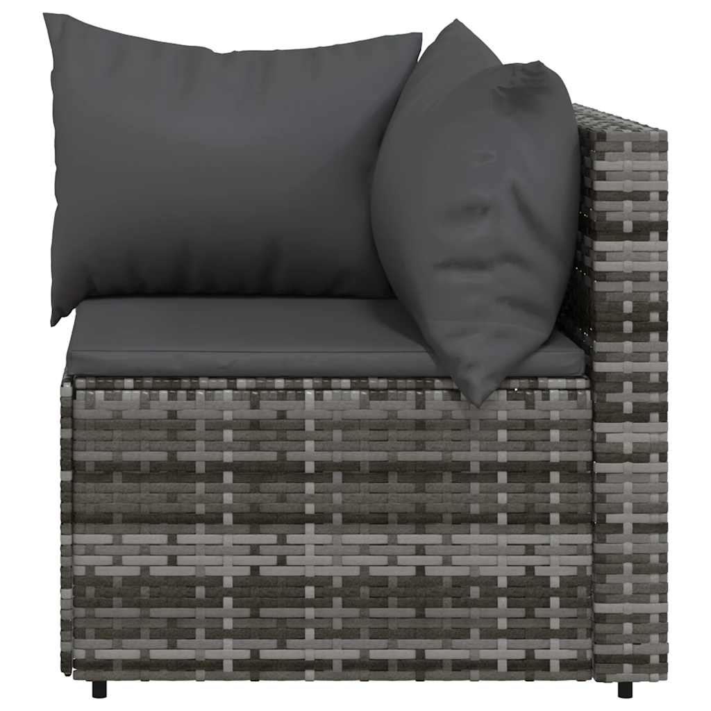 vidaXL Set mobilier de grădină cu perne, 3 piese, gri, poliratan vidaXL Set mobilier de grădină cu perne, 3 piese, gri, poliratan