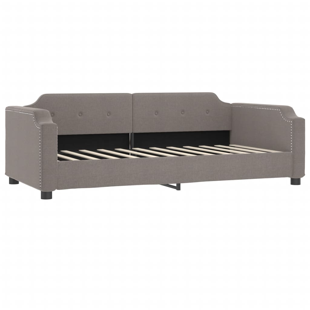 vidaXL Pat de zi cu extensie, gri taupe, 90x200 cm, textil vidaXL Pat de zi cu extensie, gri taupe, 90x200 cm, textil