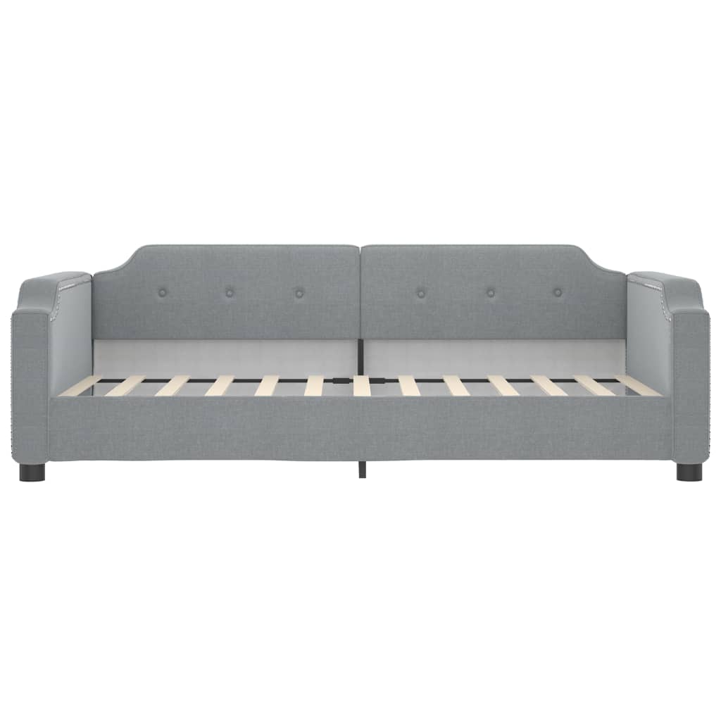 vidaXL Pat de zi cu extensie, gri deschis, 100x200 cm, textil vidaXL Pat de zi cu extensie, gri deschis, 100x200 cm, textil