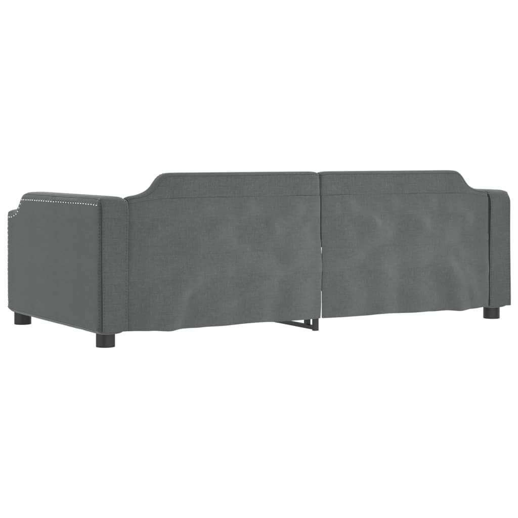 vidaXL Pat de zi cu extensie, gri închis, 100x200 cm, textil