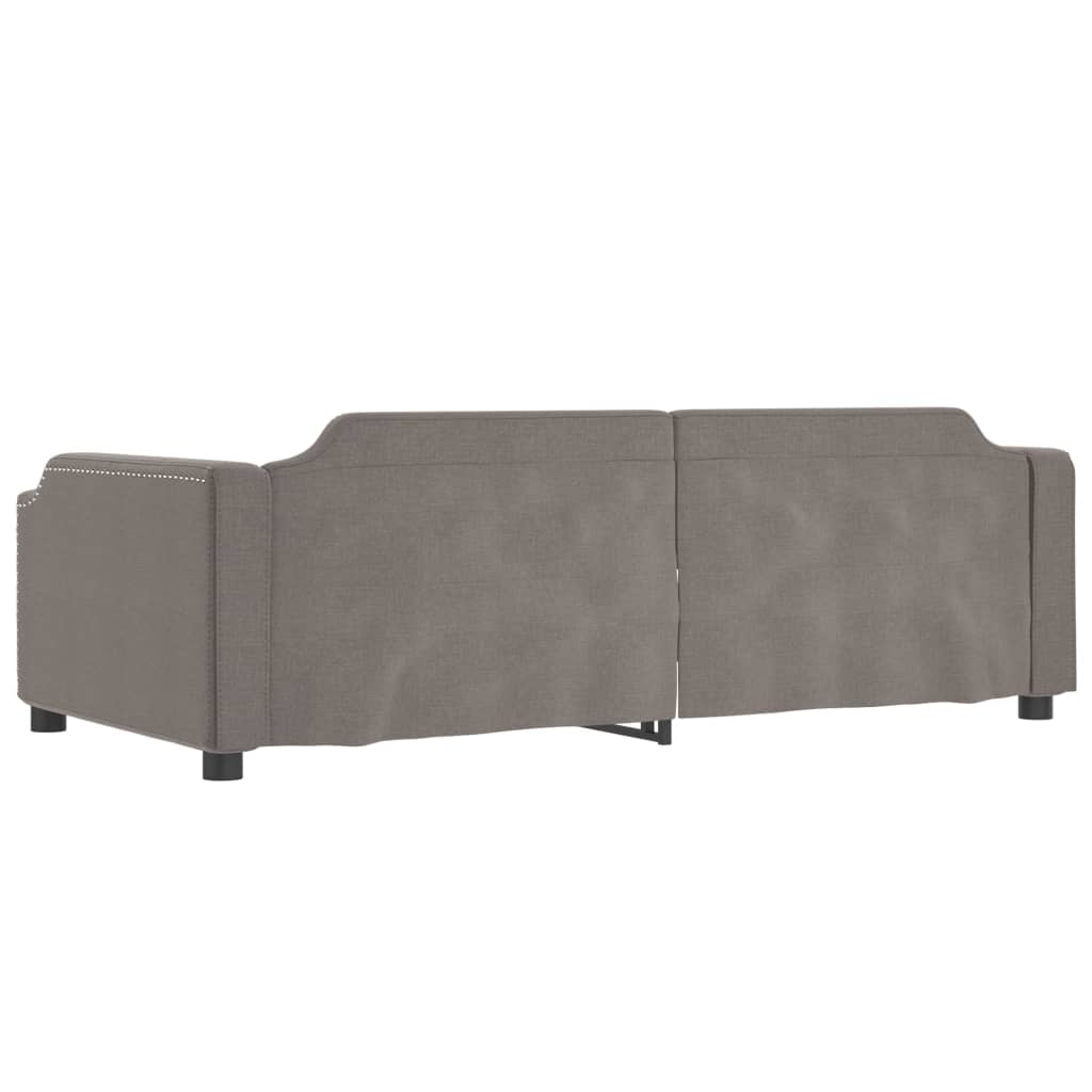 vidaXL Pat de zi cu extensie, gri taupe, 100x200 cm, textil vidaXL Pat de zi cu extensie, gri taupe, 100x200 cm, textil