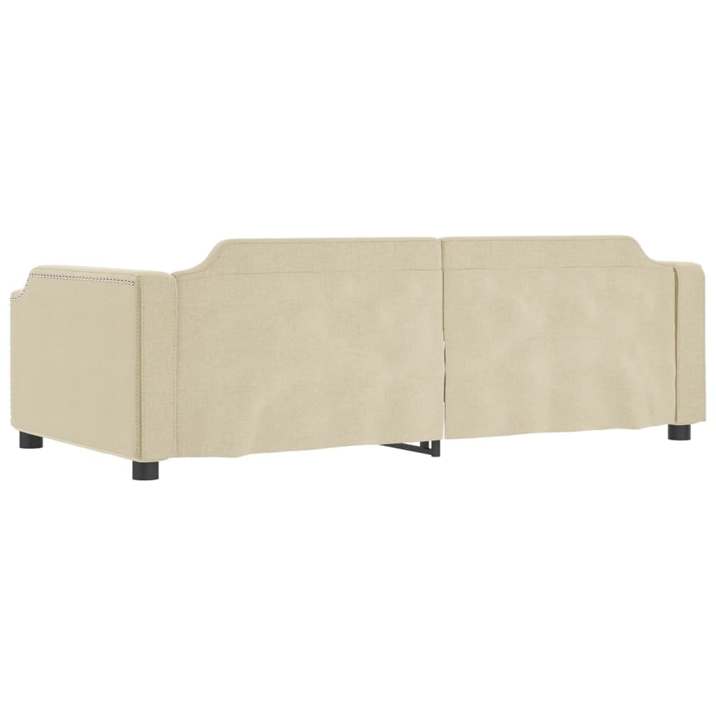 vidaXL Pat de zi cu extensie, crem, 100x200 cm, textil
