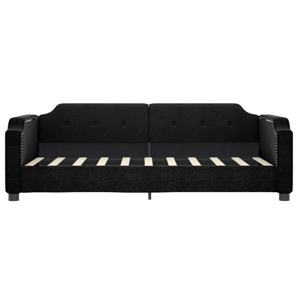 vidaXL Pat de zi cu extensie, negru, 90x190 cm, textil vidaXL Pat de zi cu extensie, negru, 90x190 cm, textil