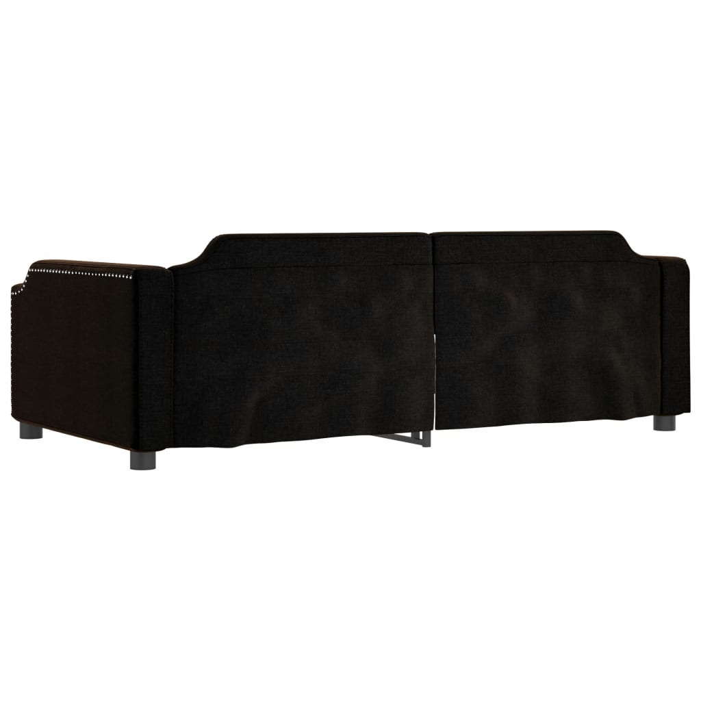 vidaXL Pat de zi cu extensie, negru, 90x190 cm, textil vidaXL Pat de zi cu extensie, negru, 90x190 cm, textil