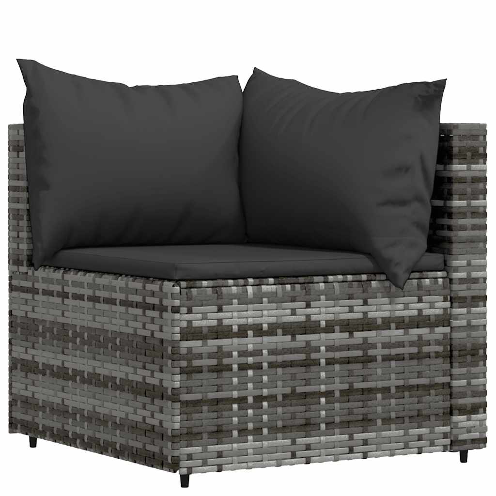 vidaXL Set mobilier de grădină cu perne, 4 piese, gri, poliratan vidaXL Set mobilier de grădină cu perne, 4 piese, gri, poliratan