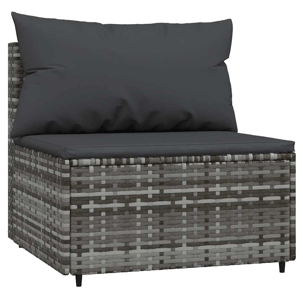 vidaXL Set mobilier de grădină cu perne, 4 piese, gri, poliratan vidaXL Set mobilier de grădină cu perne, 4 piese, gri, poliratan