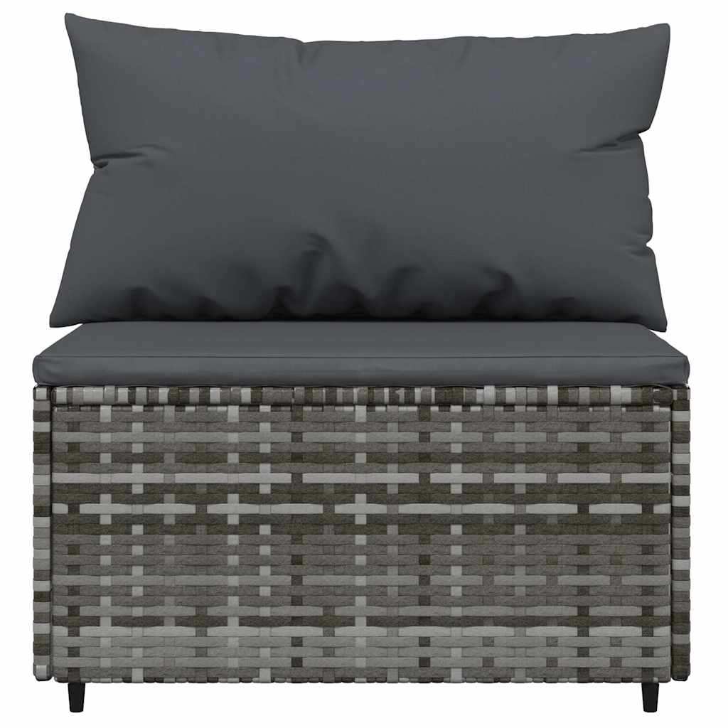 vidaXL Set mobilier de grădină cu perne, 3 piese, gri, poliratan vidaXL Set mobilier de grădină cu perne, 3 piese, gri, poliratan