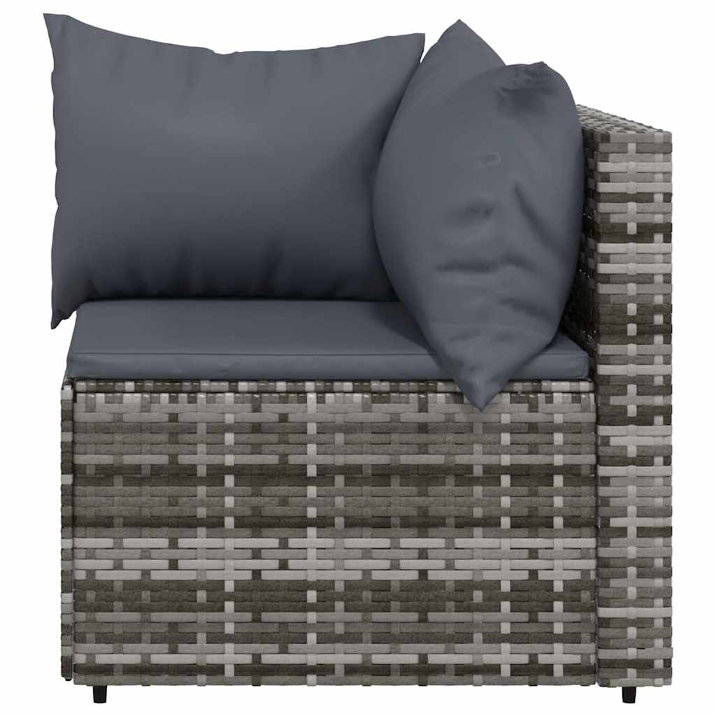 vidaXL Set mobilier de grădină cu perne, 3 piese, gri, poliratan vidaXL Set mobilier de grădină cu perne, 3 piese, gri, poliratan