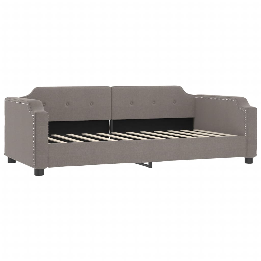 vidaXL Pat de zi cu extensie și saltele, gri taupe, 100x200 cm, textil vidaXL Pat de zi cu extensie și saltele, gri taupe, 100x200 cm, textil