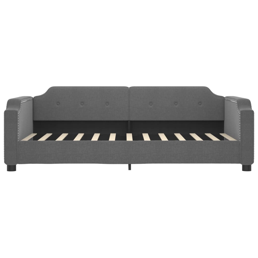 vidaXL Pat de zi cu extensie și sertare, gri închis, 80x200 cm textil