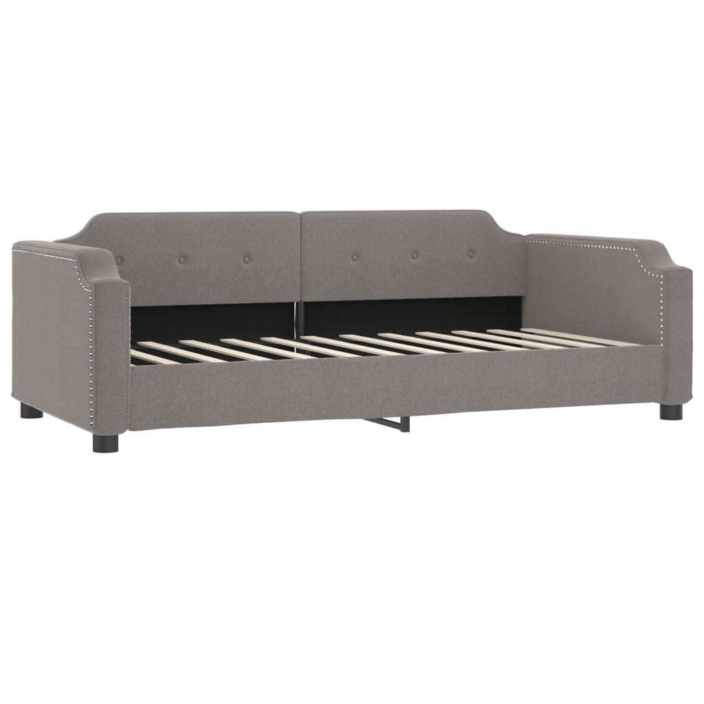 vidaXL Pat de zi cu extensie și sertare, gri taupe, 80x200 cm, textil