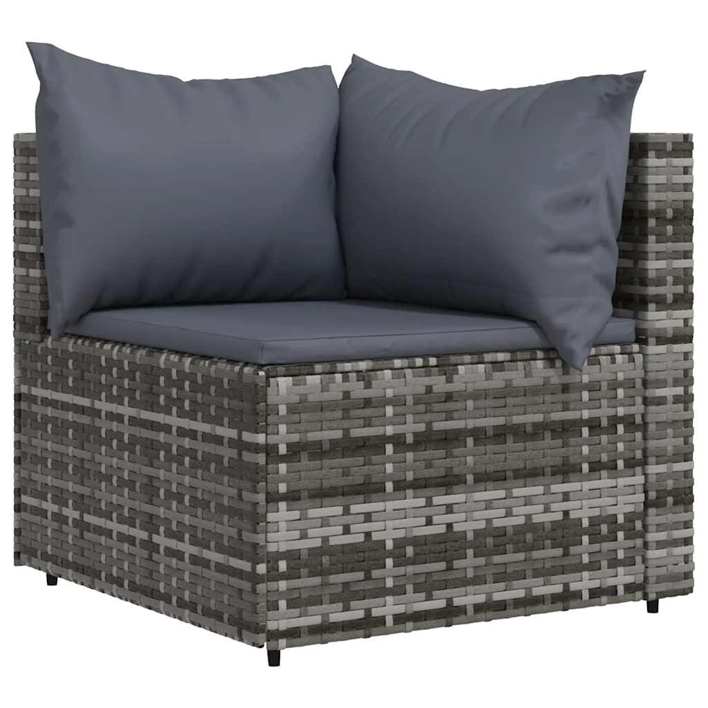 vidaXL Set mobilier de grădină cu perne, 4 piese, gri, poliratan vidaXL Set mobilier de grădină cu perne, 4 piese, gri, poliratan