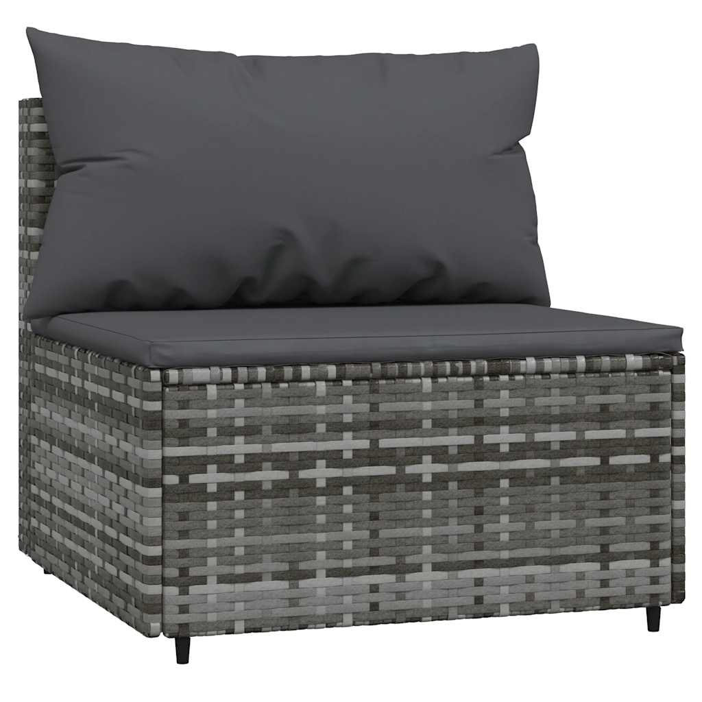 vidaXL Set mobilier de grădină cu perne, 4 piese, gri, poliratan vidaXL Set mobilier de grădină cu perne, 4 piese, gri, poliratan