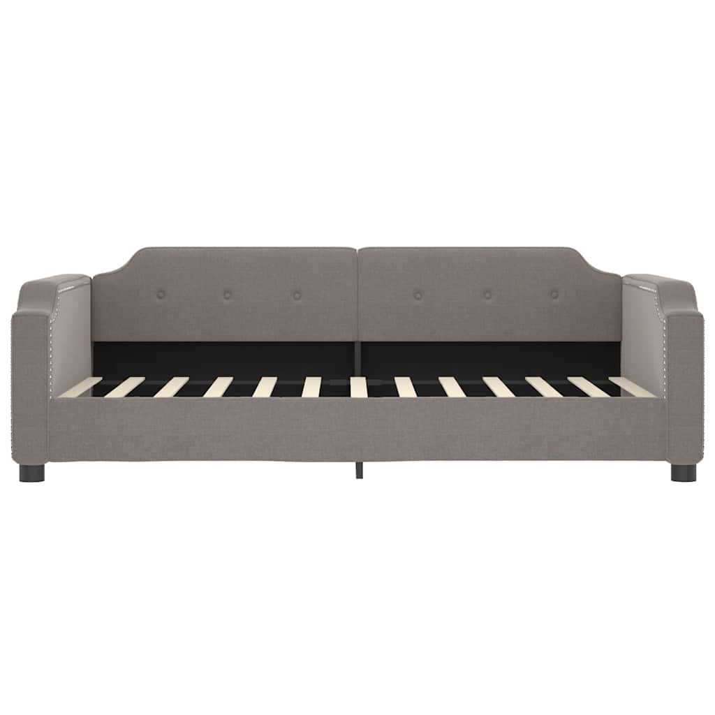 vidaXL Pat de zi cu extensie și sertare, gri taupe, 90x200 cm, textil