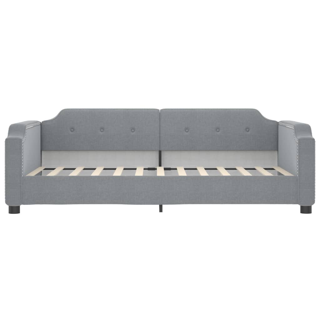 vidaXL Pat de zi cu extensie și sertare, gri deschis 100x200 cm textil vidaXL Pat de zi cu extensie și sertare, gri deschis 100x200 cm textil