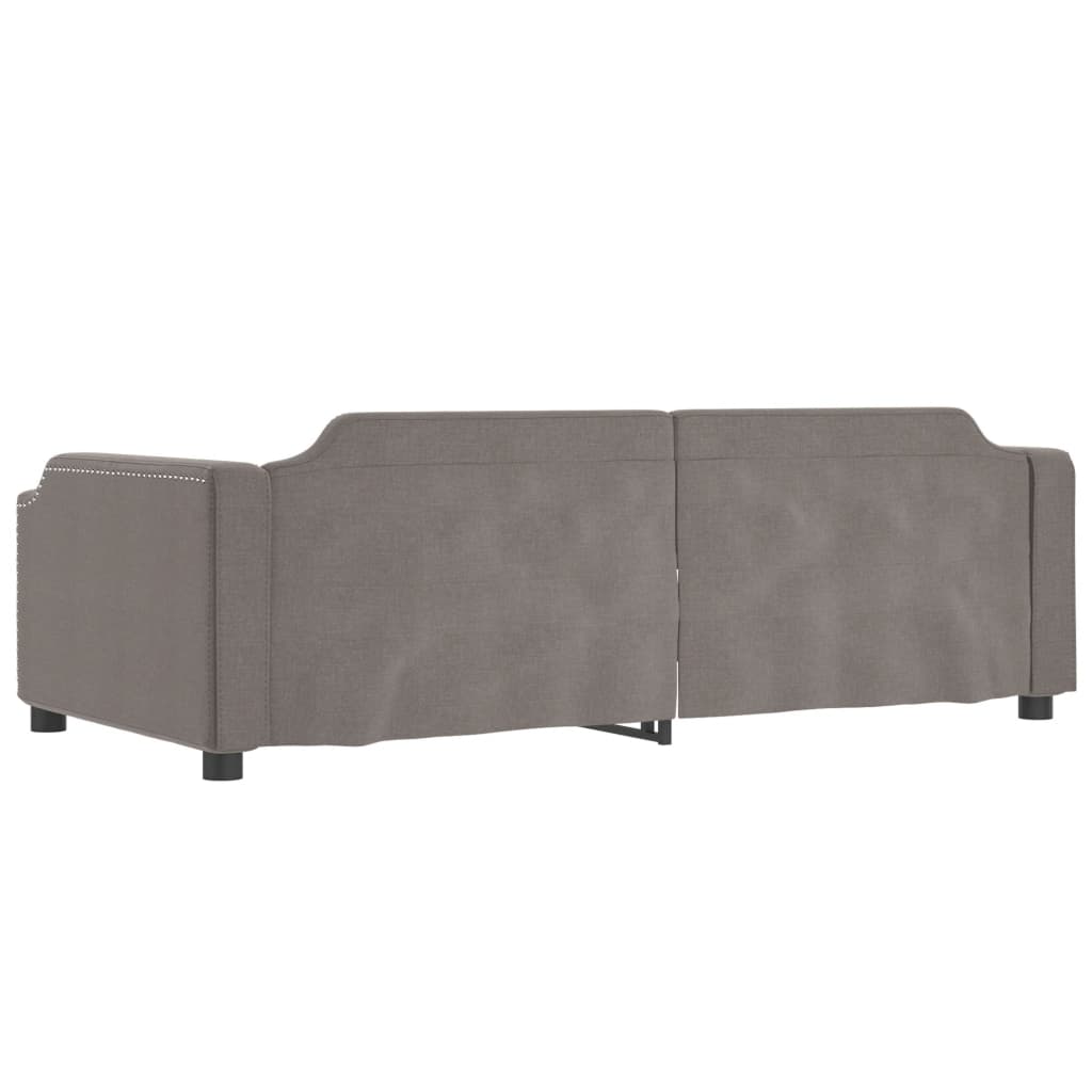 vidaXL Pat de zi cu extensie și sertare, gri taupe, 100x200 cm, textil vidaXL Pat de zi cu extensie și sertare, gri taupe, 100x200 cm, textil