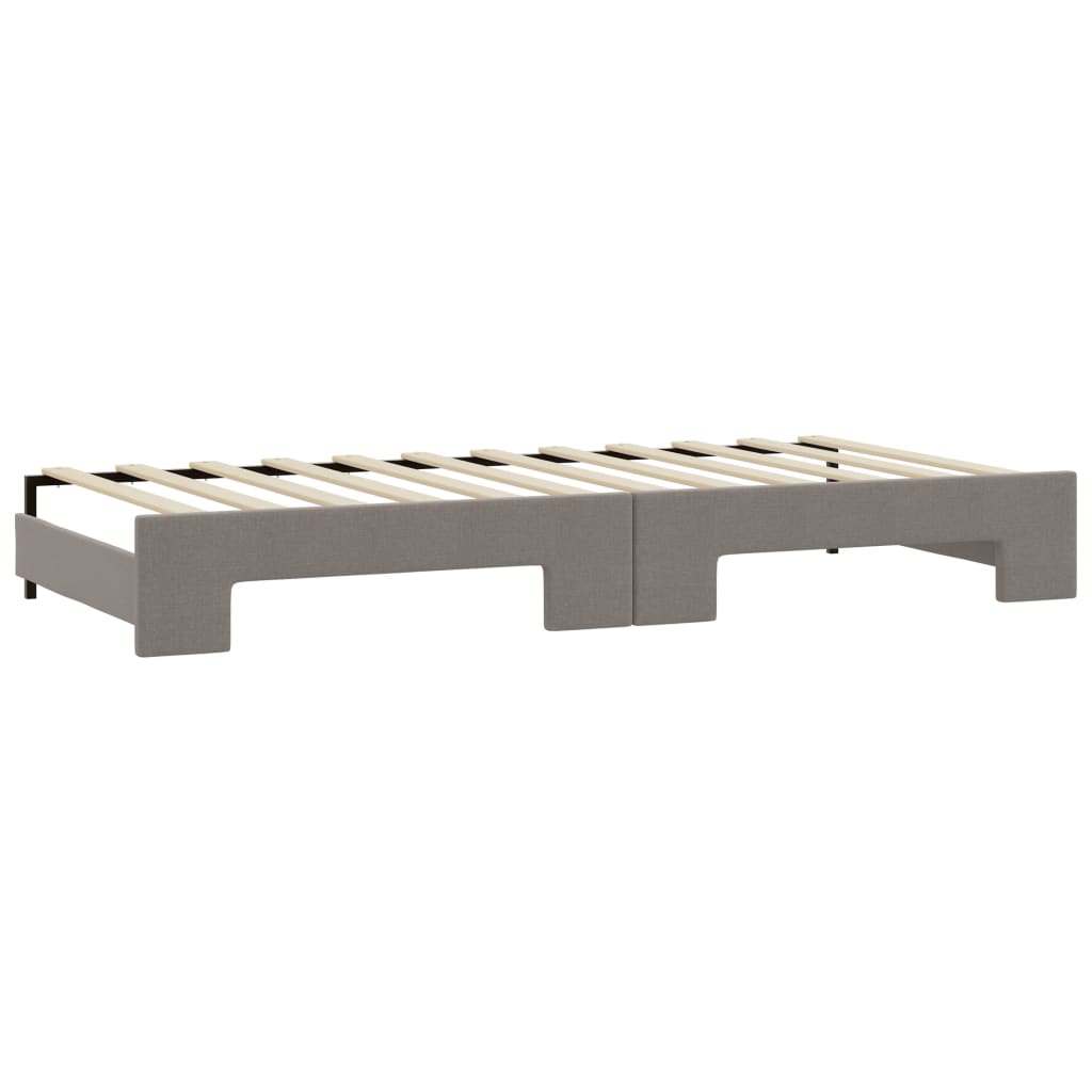 vidaXL Pat de zi cu extensie și sertare, gri taupe, 80x200 cm, textil