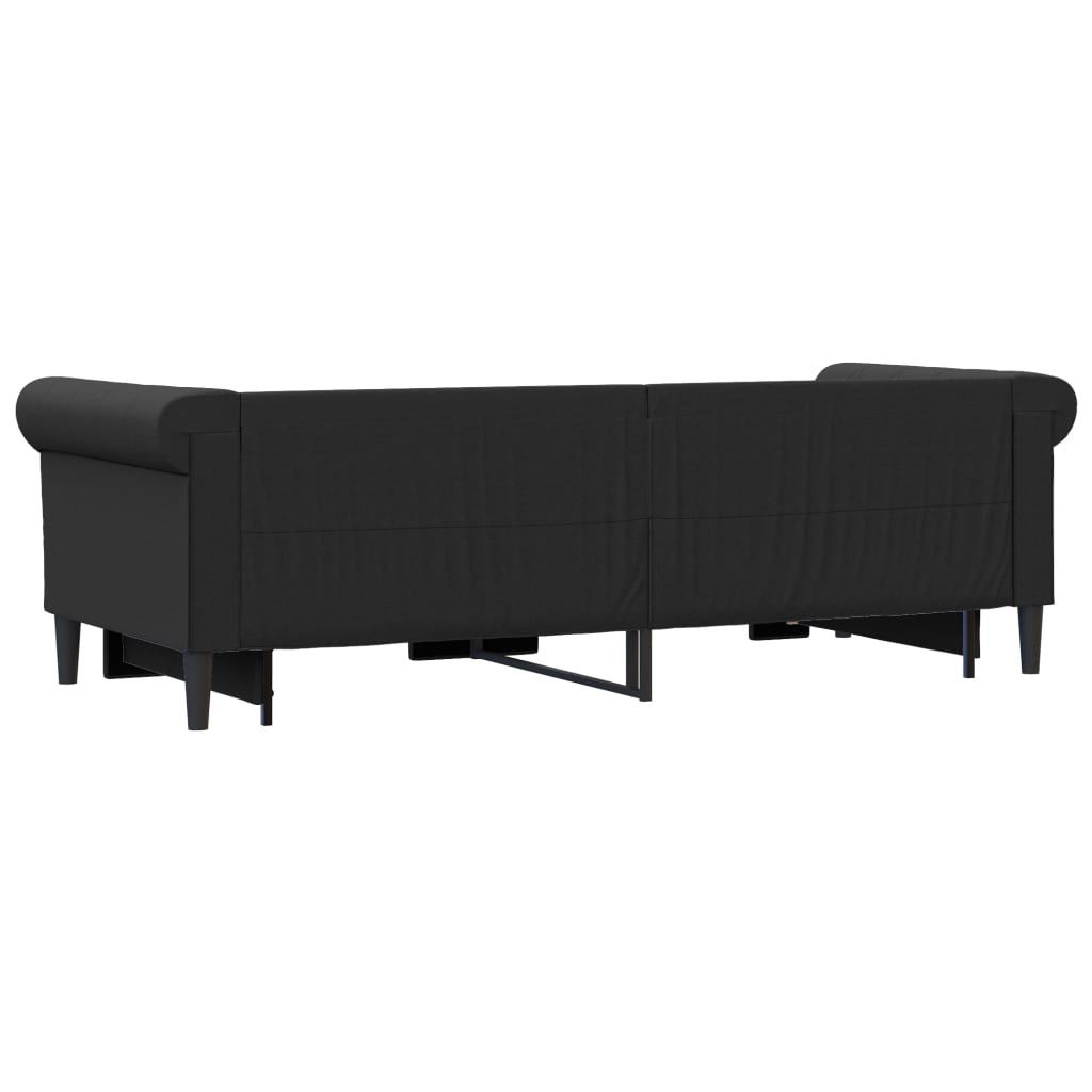 vidaXL Pat de zi cu extensie, negru, 90x200 cm, piele ecologică vidaXL Pat de zi cu extensie, negru, 90x200 cm, piele ecologică