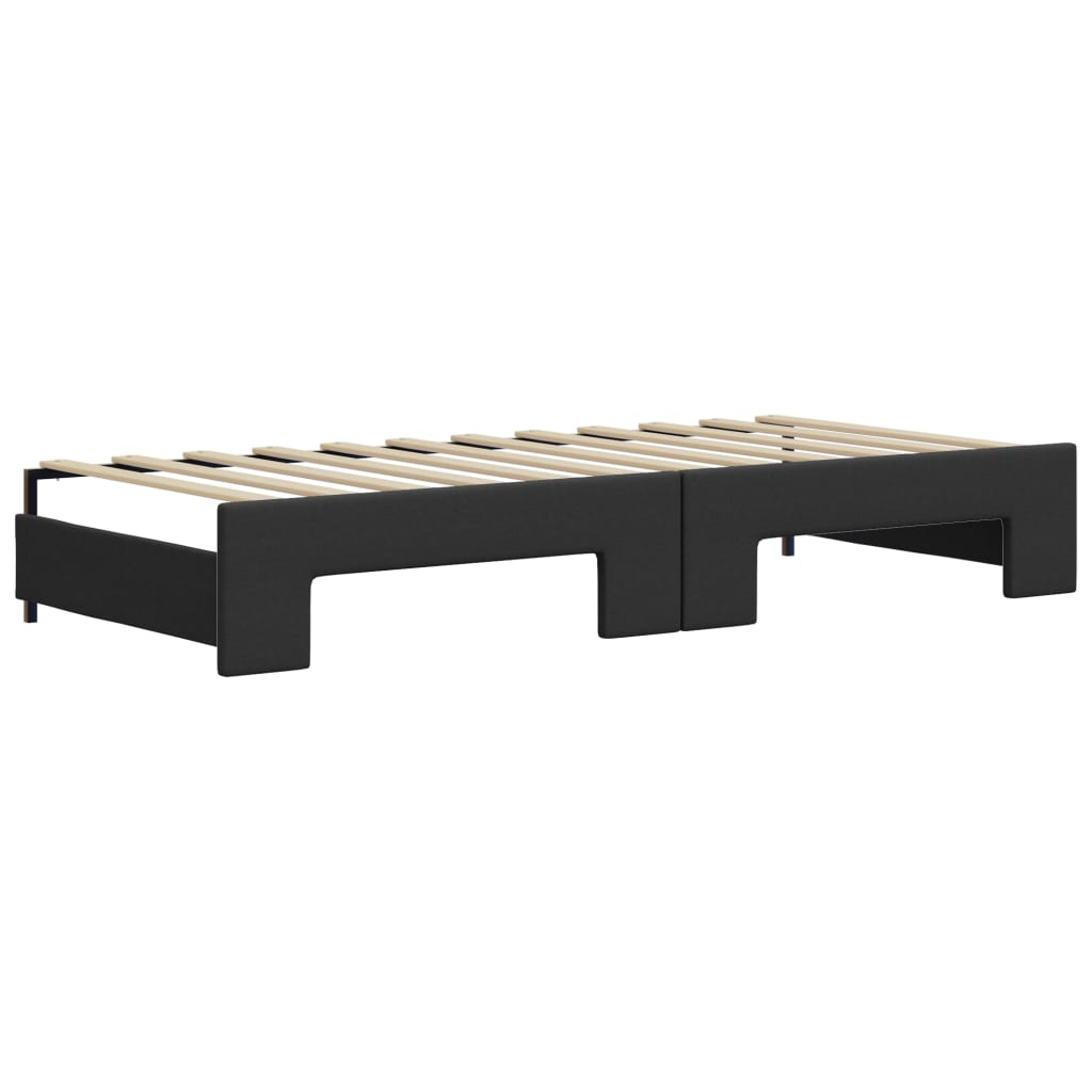 vidaXL Pat de zi cu extensie, negru, 90x200 cm, piele ecologică vidaXL Pat de zi cu extensie, negru, 90x200 cm, piele ecologică