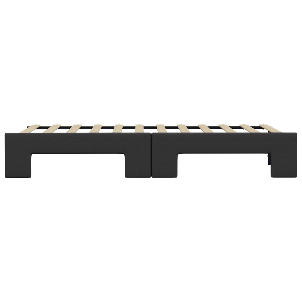 vidaXL Pat de zi cu extensie, negru, 90x200 cm, piele ecologică vidaXL Pat de zi cu extensie, negru, 90x200 cm, piele ecologică