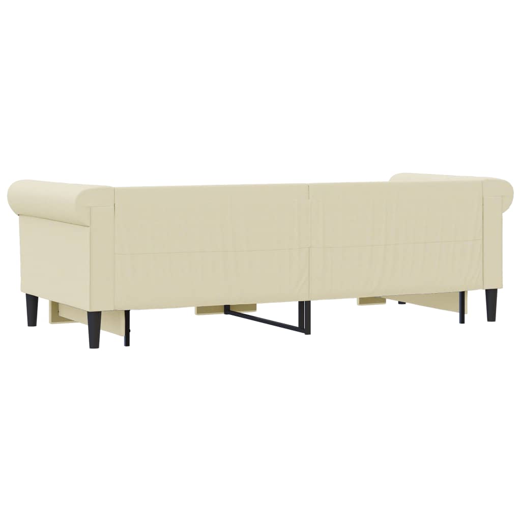 vidaXL Pat de zi cu extensie, crem, 90x200 cm, piele ecologică vidaXL Pat de zi cu extensie, crem, 90x200 cm, piele ecologică