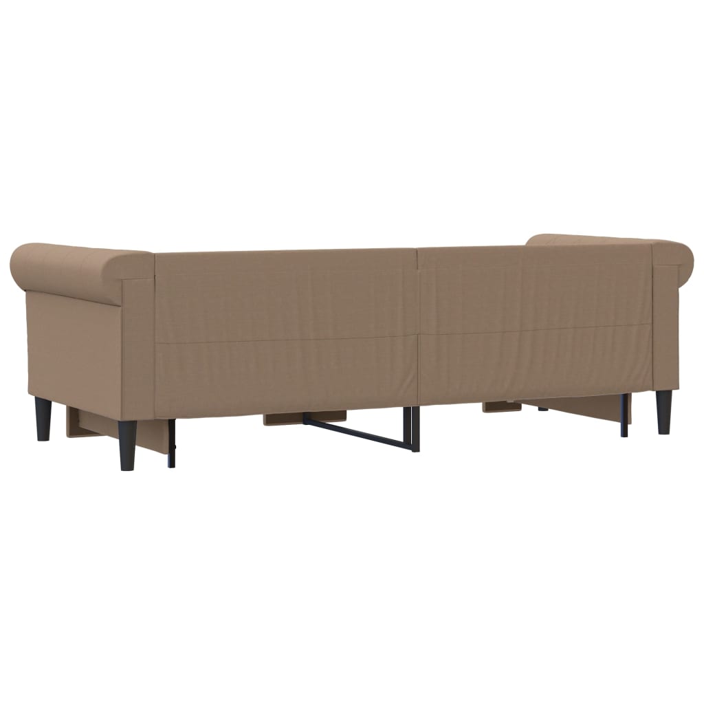 vidaXL Pat de zi cu extensie, cappuccino, 90x200 cm, piele ecologică