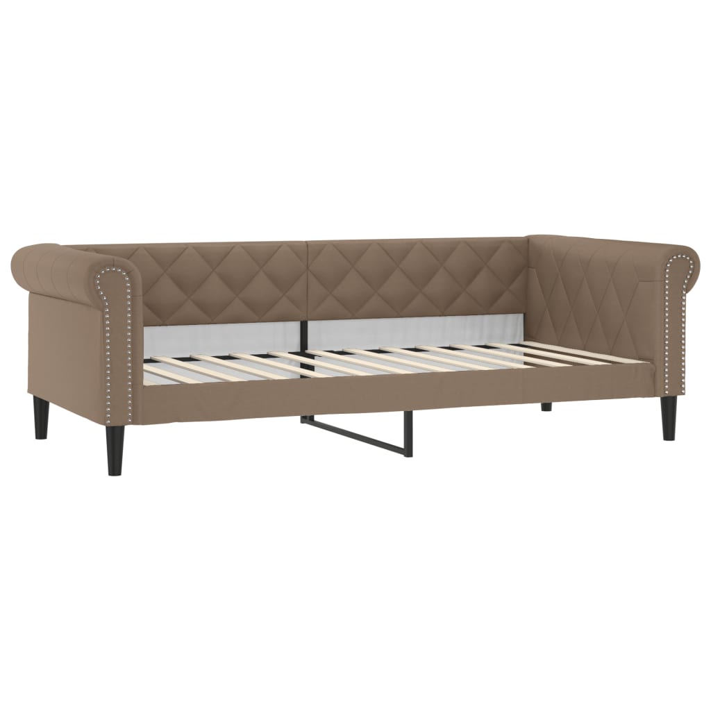 vidaXL Pat de zi cu extensie și saltele cappuccino 90x200 cm piele eco vidaXL Pat de zi cu extensie și saltele cappuccino 90x200 cm piele eco