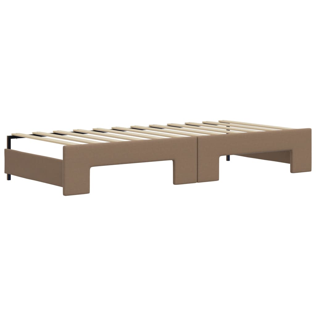 vidaXL Pat de zi cu extensie și saltele cappuccino 90x200 cm piele eco vidaXL Pat de zi cu extensie și saltele cappuccino 90x200 cm piele eco